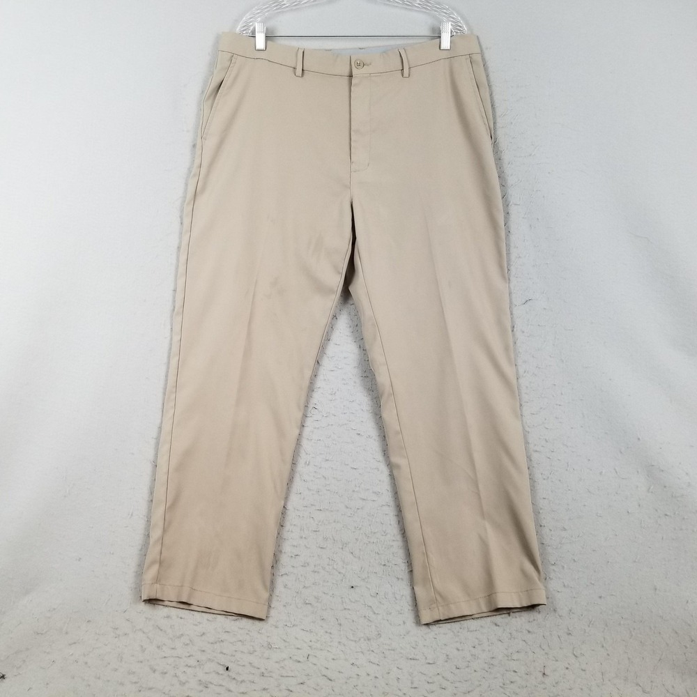 Greg Norman Attack Life Pants Mens 36x30 Beige Khaki Golf Performance Polyester